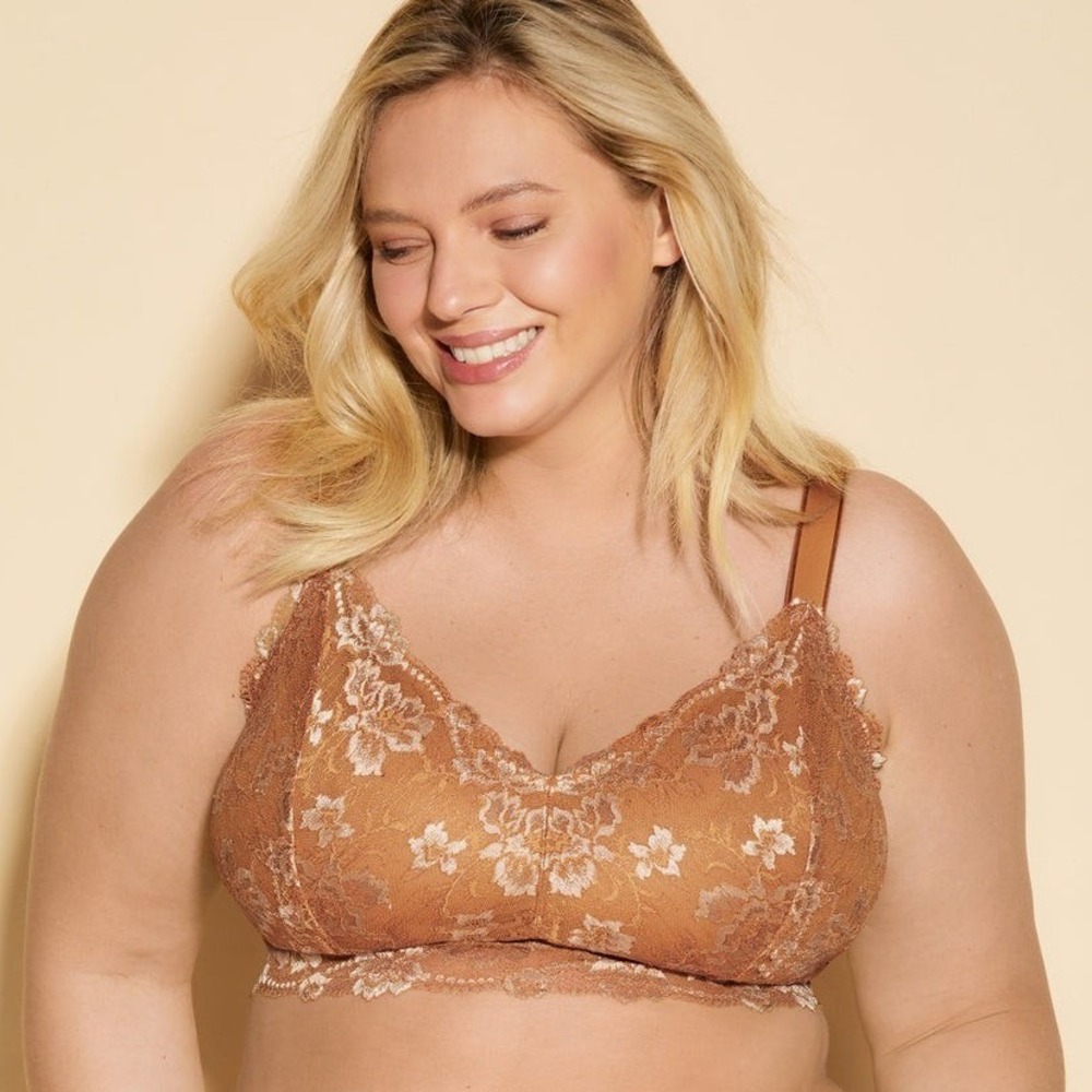 Cosabella Savona Ultra Curvy Longline Bralette Wireless Floral Lace M